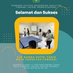 Tim Ganda Putri Tenis Meja Fakultas Farmasi Juara 3 Pertadingan Tenis Meja dalam rangka Dies Natalis Unjani ke-32